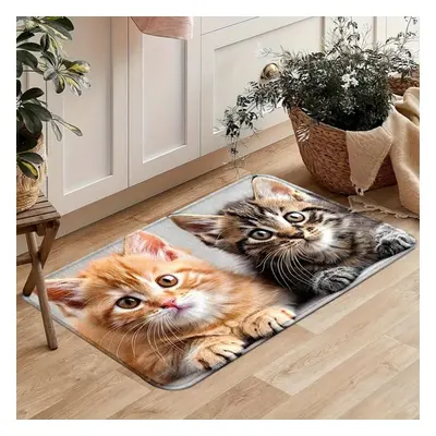 (120*160cm) 1pcs Anti Fatigue Kitchen Rugs, Cat Print Waterproof Non-slip Thick Cushioned Kitche