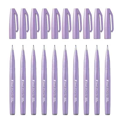 SES15C-V3X Brush Sign Pen Light Purple Fibre Pen Brush Like Tip Pack of