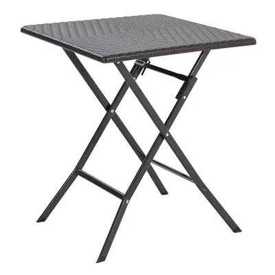 (Black) Square Rattan Folding Outdoor Bistro Table