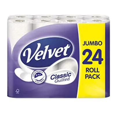 24 Velvet Quilted Toilet Rolls