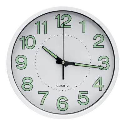 (White) 12inch Wall Clock Silent Quartz Luminous Wall Night Clocks Black/White