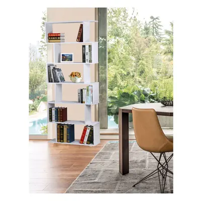 (White) WestWood Modern Book Shelves | Tier Shape Bookshelf Case Storage - PB01