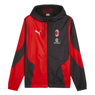 (XL) AC Milan Prematch Woven Jacket (Black)