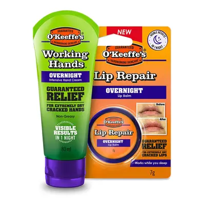 Working Hands Overnight 80ml & Lip Repair Overnight 7g (Twin Pack - Lip)