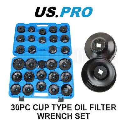 US PRO Tools 30pc Cup Type Oil Filter Wrench Remover Removal Set -108mm