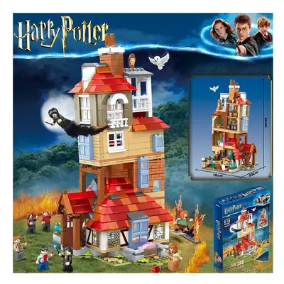 (The Burrow) Harry Building Potter Blocks Assembling Educational Toy Model Belfry Castle