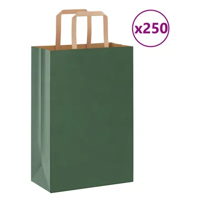 (green, x x cm/ pcs) vidaXL Paper Bags pcs with Handles White 21x11x28 cm Paper Grocery Bag