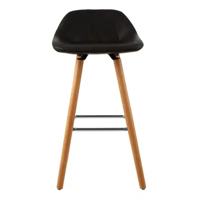 Black Faux Leather Bar Stool, Comfortable Seating Bar Stool with Back, Easy to Clean Kitchen Bar