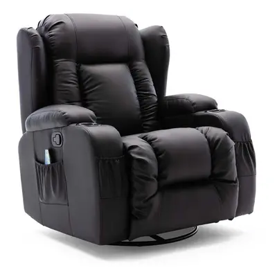 (Black, Seater) CAESAR HIGH BACK BOND GRADE LEATHER RECLINER 3+2+1 SUITE SOFA ARMCHAIR SET