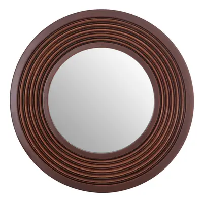 Premier Housewares Oval Wall Mirror/ Brown Mirrors For Bathroom / Bedroom / Garden Walls Fancy W