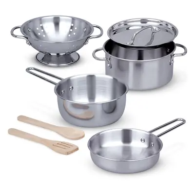 Melissa & Doug Stainless Steel Pots & Pans Playset