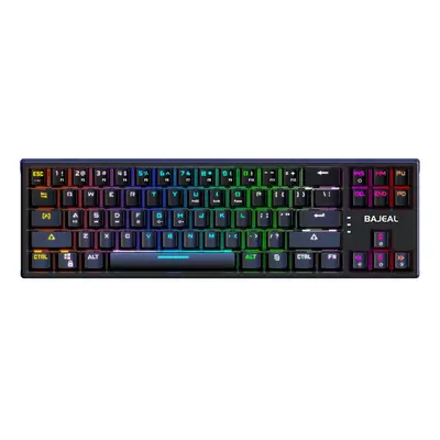 (Black) Mechanical Gaming Keyboard Keys Hot-Swappable Blue Switch RGB Backlit Detachable Type-C 