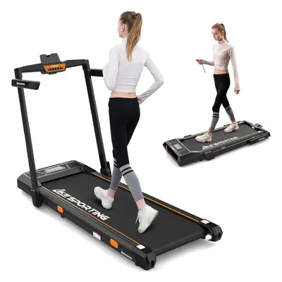 LIKESPORTING Folding Treadmill 1400W, Running Walking Pad, 1-12km/h