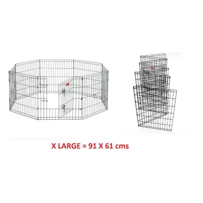 8 Panel Wire Metal Pet Dog Animal Exercise Playpen Fence Enclosure Cage X Large