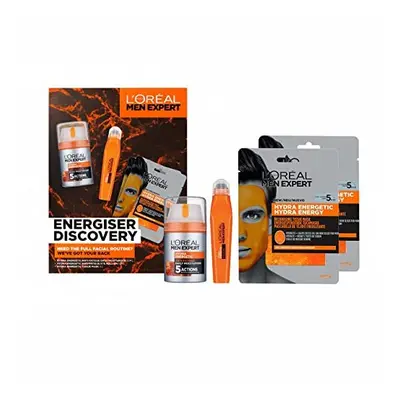 LOreal Men Expert Energiser Discovery Gift Set, Mens Skincare Gift For Him Featuring: Hydra Ener