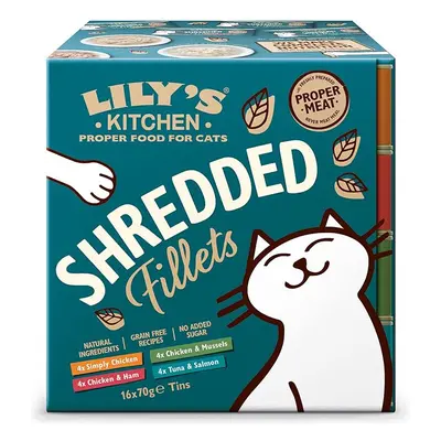 Lily's Kitchen Shredded Fillets Multipack Grain Free Natural Adult Wet Cat Food Chicken Chicken 