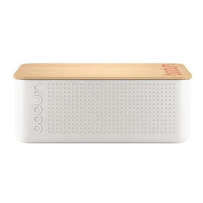 Bodum Bistro Bread Small Bread Bin, Plastic, Wood, white, 19.39 x 29.4 x 10.7 cm