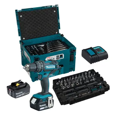 Makita DHP482JX13 18v LXT Cordless Combi Drill Kit x 3ah + Piece Bit Set