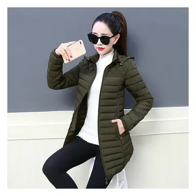 (green, 6XL) Hooded Coat Women Outerwear Female Parkas Long Jackets Warm Base Coats Winter Cotto