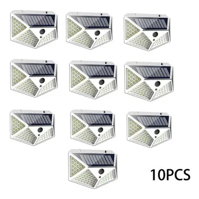 (white, 10PCS) New Solar Lights Outdoor Led/3 Modes Lighting Angle Solar Motion Sensor Outdoor L