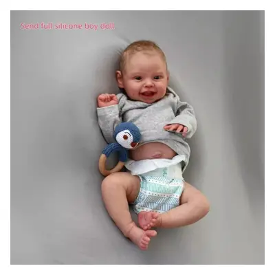 (as the picture, full silicone boy) Cm Silicone Whole Body Reborn Boy Dolls Harper Can Shower Sm