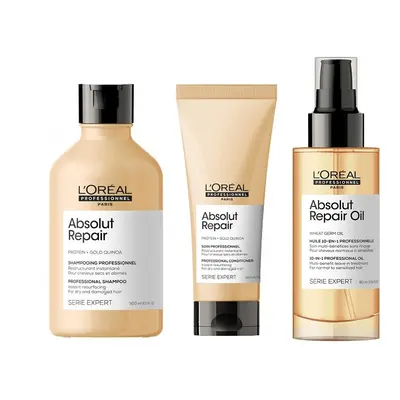 L'Oreal Serie Expert Absolut Repair - Shampoo 300ml - Conditioner 200ml - Repair Oil 90ml