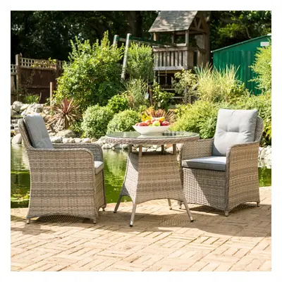 Hampton Rattan Seat Bistro Set in Champagne