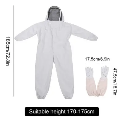 (XL) Bee Proof Protective Clothing Full Body Beekeeping Suit Farm Unisex Safety Outfit With Glov