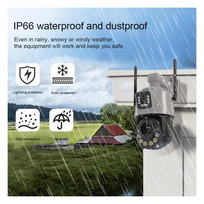 (CCTV Camera 128GB) Aiook Icsee Camera Hd 8mp 4k Wifi 50x Zoom Ip Cctv Outdoor Ip66 Waterproof N