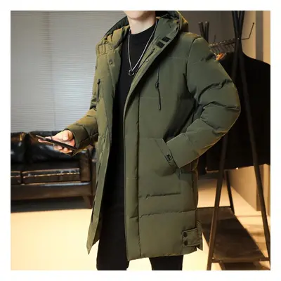 (green, XXXXXXXXL) Winter Men&apos;s Long Parka Warm Jacket Lined Hooded Windbreaker Coat Thick 