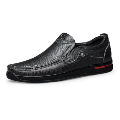 (black, 43) Genuine Leather Men Shoes Slip On Loafers Casual Leather Shoes Comfortable Quality F