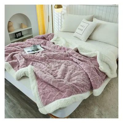 (purple, 150x200cm) Colors Winter Thick Blankets Warm Wool Blanket Soft Throw On Sofa Cover Bed 