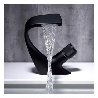 (Silver) Modern Waterfall Faucet Luxury Basin Faucet Bathroom Faucet Deck Installation Sink Cran