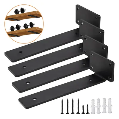 Heavy Duty Black Shelf Bracket, Pack Brackets for Shelves, Inches Countertop Support Brackets, S