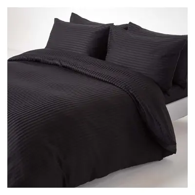 Homescapes Single Black Egyptian Cotton Duvet Cover Set TC