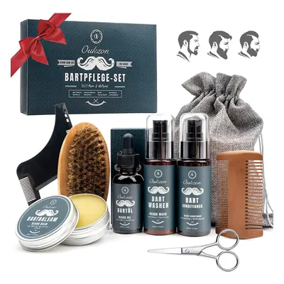 Beard Grooming Kit for Men, in Beard Trimming Gift Set with Beard Shampoo, Beard Conditioner, Be