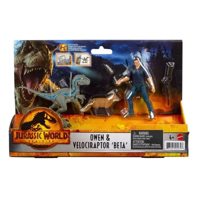 Mattel Jurassic World Owen & Velociraptor BETA Dino Action Figure