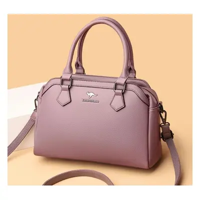 (purple) Multi-pocket Handbag Purses Genuine Cowhide Leather Shoulder Bag Luxury Designer Crossb