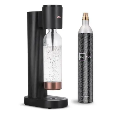 LAICA Sparkling Water Maker, Variable Manual Fizz, Wlth x CO2 Cylinder - Black