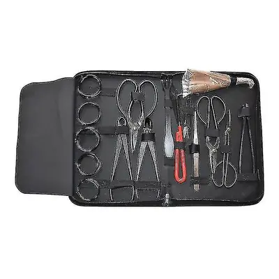 16pcs Garden Bonsai Tool Set Carbon Steel Kit Cutter Scissors With Nylon Case