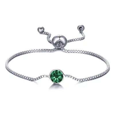 Green Crystal Bracelet Created with Zircondia Crystals