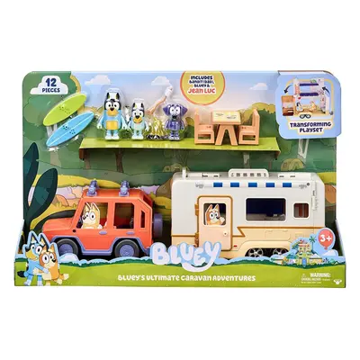 Bluey Ultimate Caravan Adventures - Caravan Playset and Three 2.5-3 Figures & 4WD Family Vehicle