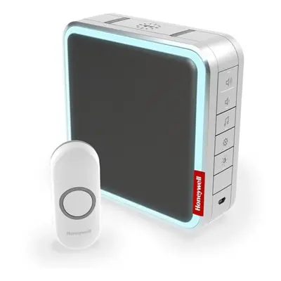 Wireless Portable Doorbell with Range Extender, Customisable Melodies and Push Button Â Grey