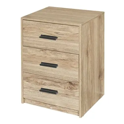 (Oak Carcass with Oak Drawers) Tier Wooden Bedside Nightstand Cabinet Table