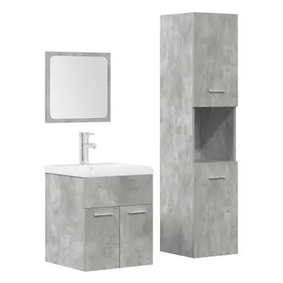 (concrete grey) vidaXL Piece Bathroom Furniture Set Sonoma Oak Engineered Wood