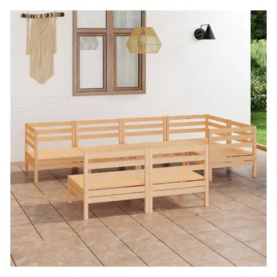 vidaXL Garden Lounge Set Wooden Outdoor Lounge Set Piece Solid Pinewood