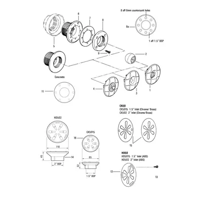 Certikin Hole Faceplate - Liner - Panhead (SPC494P)