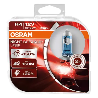 OSRAM NIgHT BREAKER LASER H4 next generation 150% more brightness halogen headlamp 64193NL-HcB 1