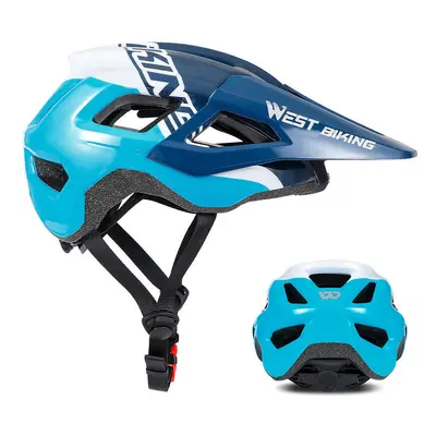 (Blue) Bicycle Helmet Cycling Helmet Adjustable Comfortable Mountain Road Bike Protective Helmet