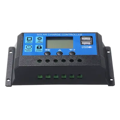 (10A) 10A/20A/30A 12/24V LCD Display Photovoltaic Solar Controller with Dual USB Ports